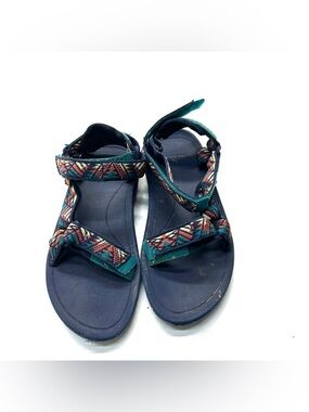 Teva Navy Multicolor Sandals Teal Blue Aztec Straps Hurricane XLT Kids Youth